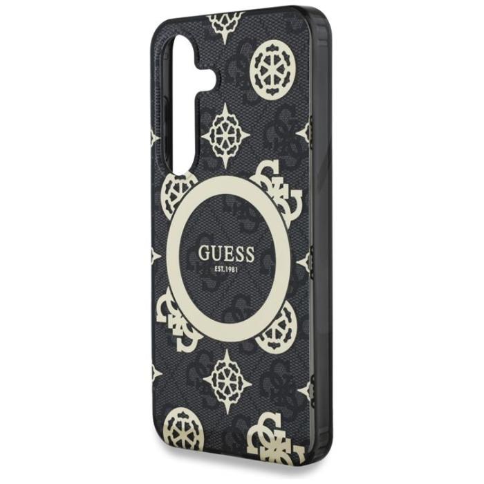 Guess - Guess Galaxy S25 Mobilskal MagSafe Guld Electroplated Peony - Svart