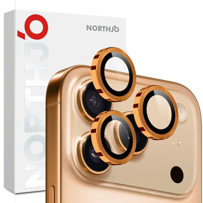 NORTHJO - Northjo iPhone 17 Pro/17 Pro Max Härdat Glas Kameraskydd - Orange