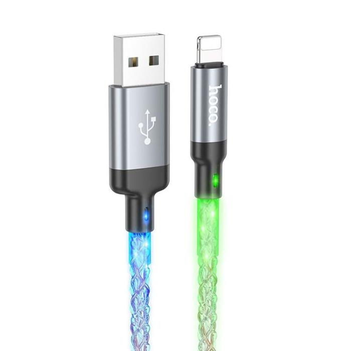 Hoco - Hoco USB-A Till Lightning Kabel 2.4A 1m U112 - Grå