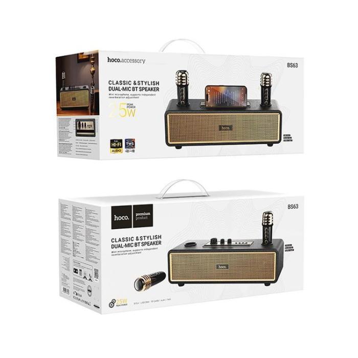 Hoco - Hoco Högtalare Bluetooth + 2 x Trådlösa Mikrofoner BS63 - Svart