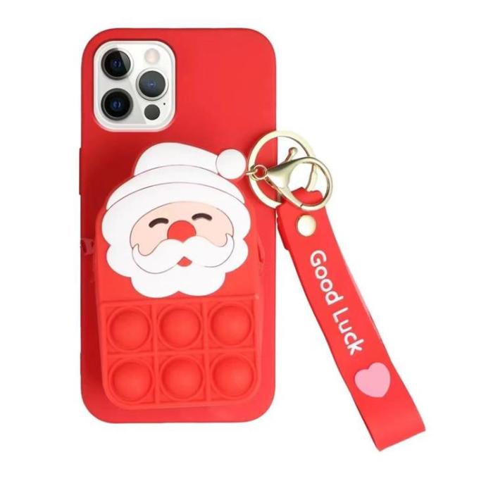 OEM - Santa Claus Silicone Skal iPhone X / XS - Röd