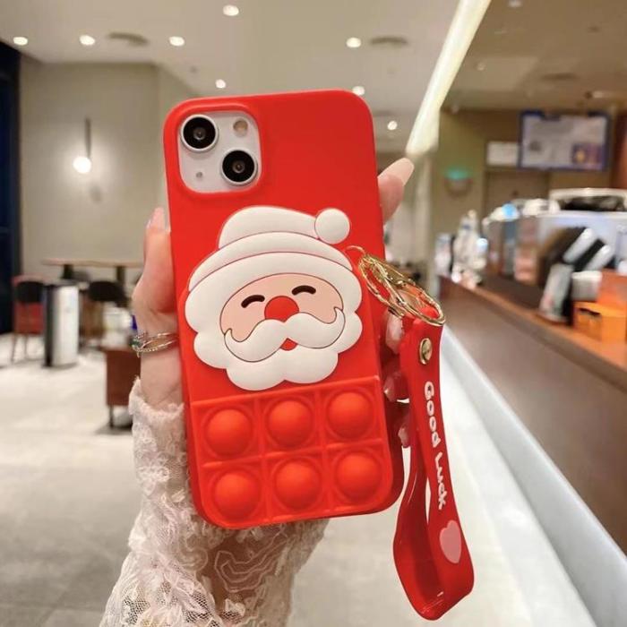 OEM - Santa Claus Silicone Skal iPhone X / XS - Röd