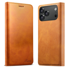 A-One Brand - SUTENI iPhone 17 Pro Plånboksfodral PU Läder - Khaki
