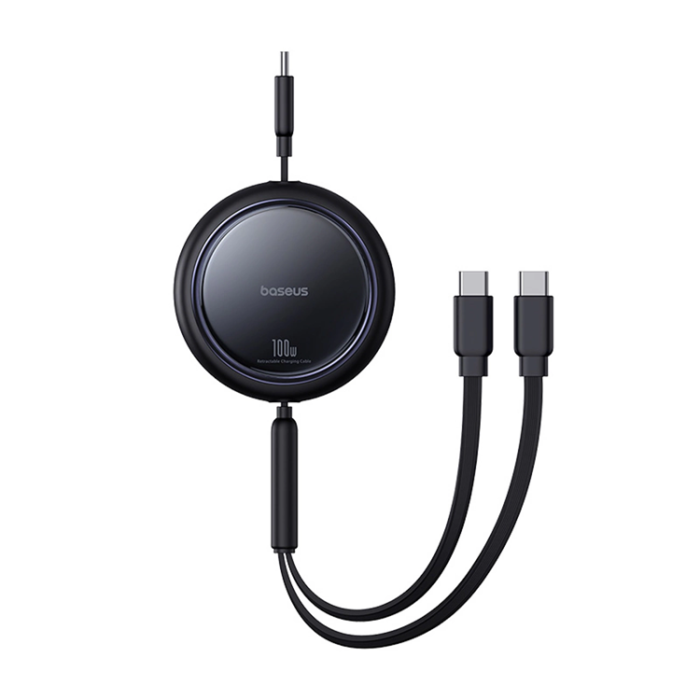 Acefast - Baseus Retractable USB-C/2x USB-C 100W Kabel 1m Bright Mirror