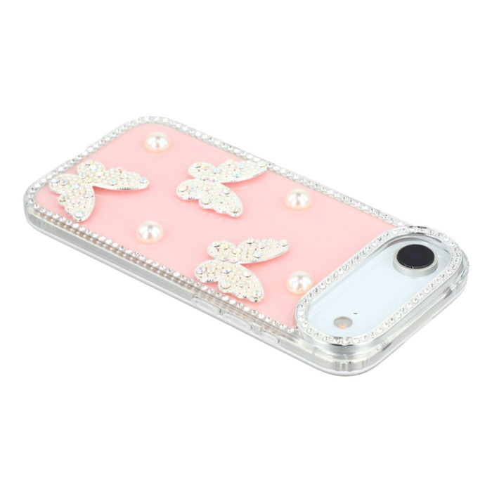 A-One Brand - iPhone Air Mobilskal Rhinestone Edge Pearl Butterfly