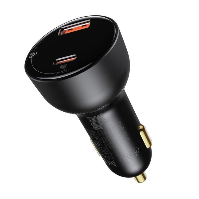 BASEUS - Baseus Superme Billaddare USB Till USB-C 100W Typ-C Kabel 1m - Svart