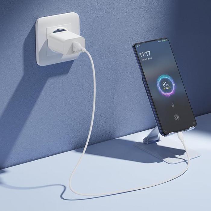 XO - XO Väggladdare USB-A 18W QC Med USB-C Kabel - Vit