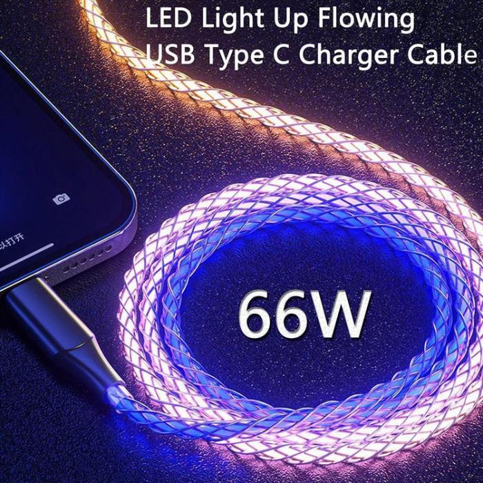 A-One Brand - RGB USB-C till USB-C 1m Kablar - Flerfärgad