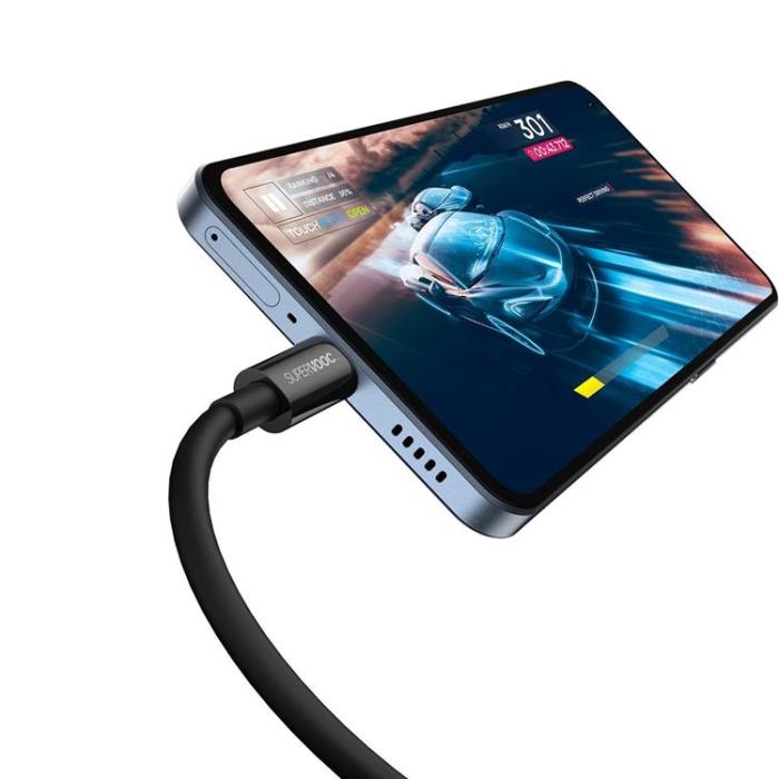 BASEUS - Baseus Superior SUPERVOOC USB-C till USB-A kabel 65W 1m - Svart