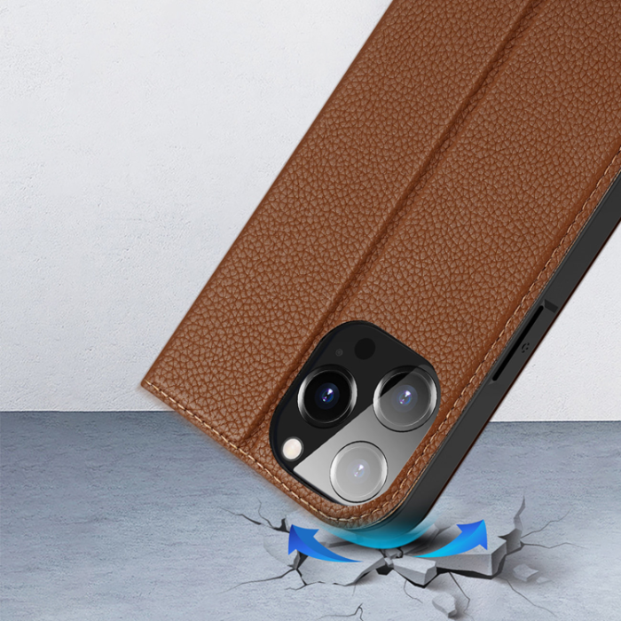 Dux Ducis - Dux Ducis iPhone 14 Pro Plånboksfodral Skin X2 - Brun