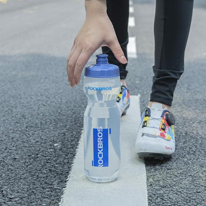 Rockbros - Rockbros Cykelflaska 750 ml - Transparent med Blå Munstycke
