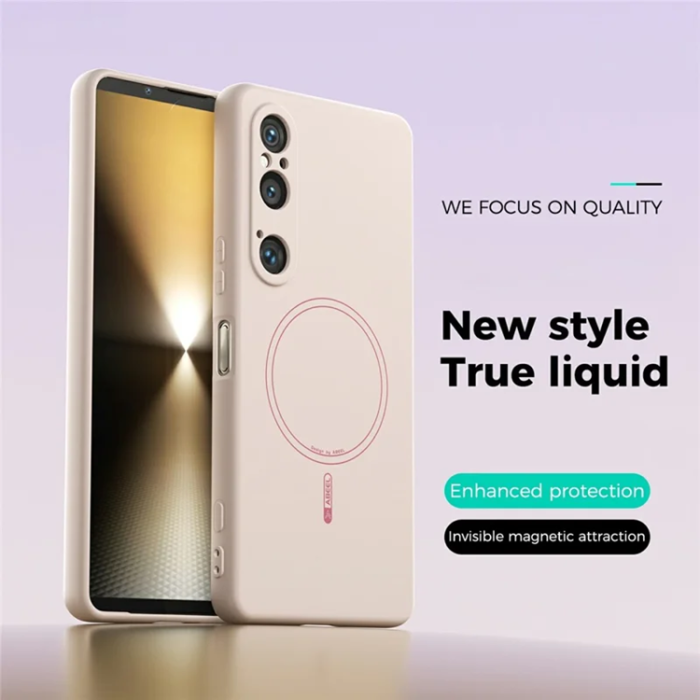 ABEEL - ABEEL Sony Xperia 1 VI Mobilskal Magsafe Liquid Silikon - Beige