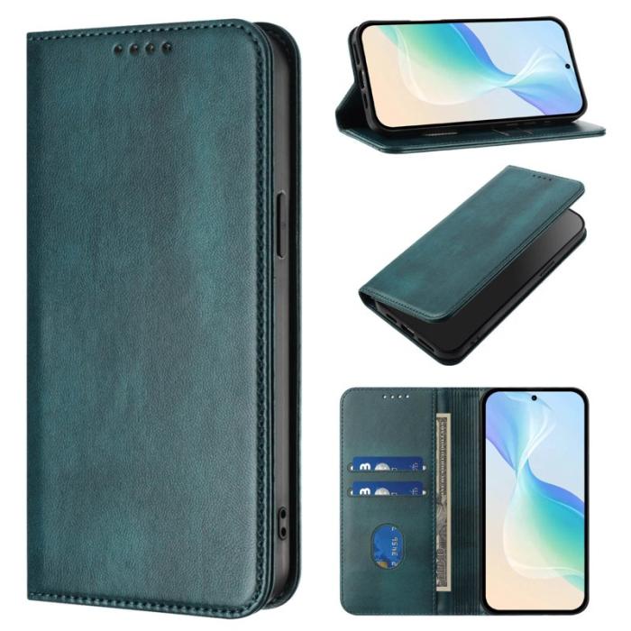 OEM - Samsung Galaxy S26+ Plånboksfodral Konstläder RFID Skydd - Grön