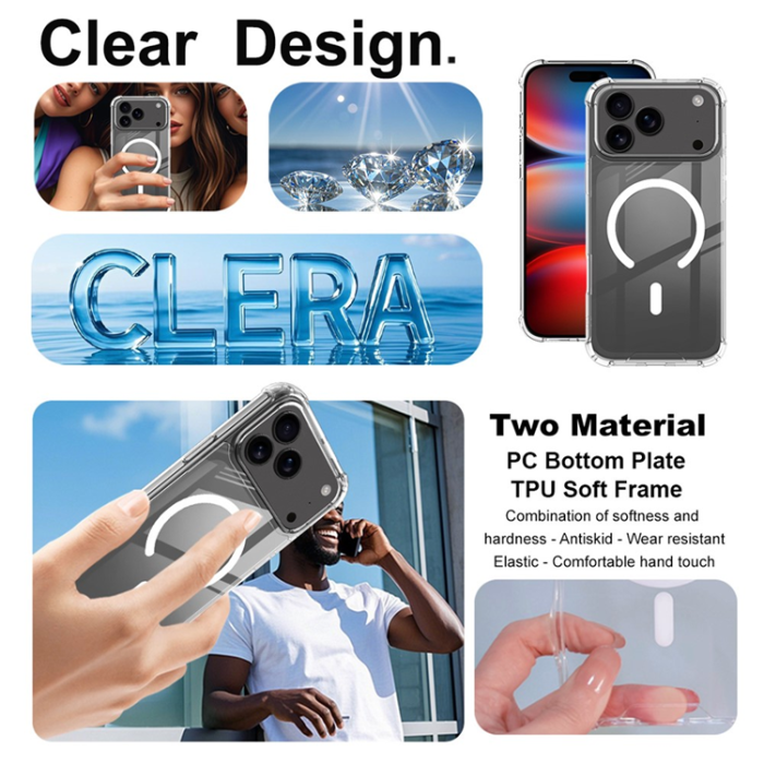 Imak - IMAK iPhone 17 Pro Max Mobilskal MagSafe Shockproof - Clear