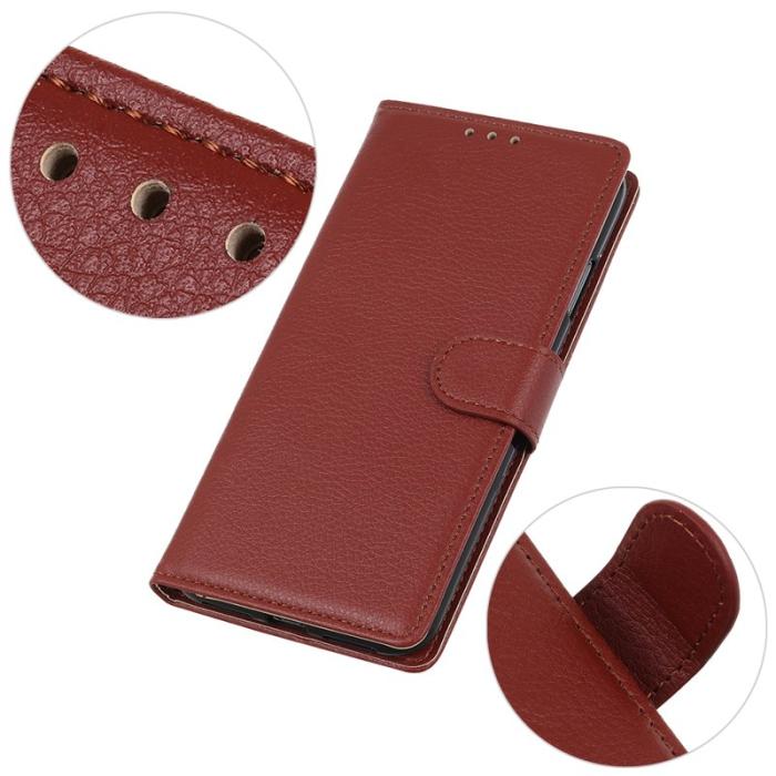 OEM - Samsung Galaxy S26 Ultra Fodral PU Läder Litchi Textur - Brun
