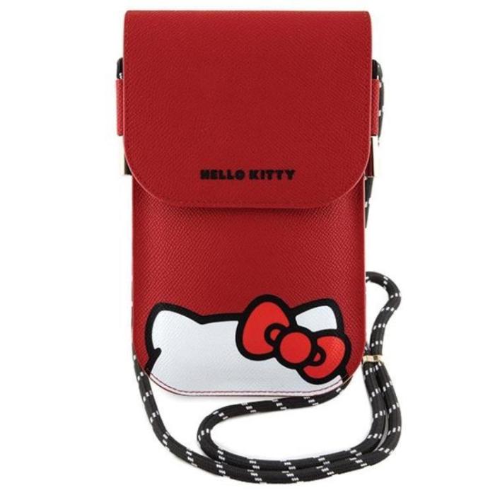 Hello Kitty - Hello Kitty Halsbandsfodral Läder Hiding Kitty - Röd