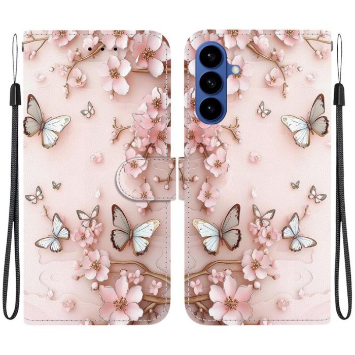 OEM - Samsung Galaxy S26 / S26 Pro Plånboksfodral Konstläder Ställ - Rosa Fjäril