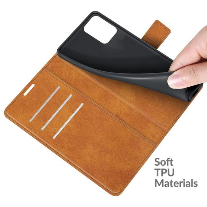 A-One Brand - Folio Flip Läder Fodral Xiaomi 11T / 11T Pro - Ljusbrun