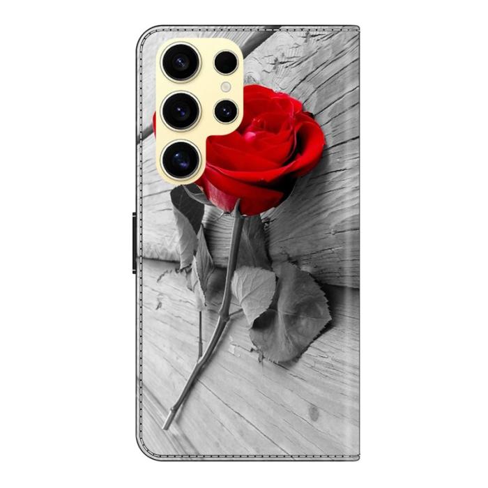 OEM - Samsung Galaxy S26 Ultra Plånboksfodral Magnetlås 3D Mönster Konstläder - Rosa