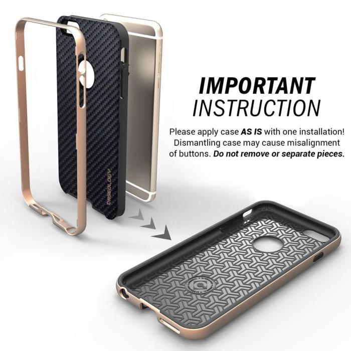 Caseology - Caseology Bumper Frame Skal till Apple iPhone 6(S) Plus - Carbon Svart