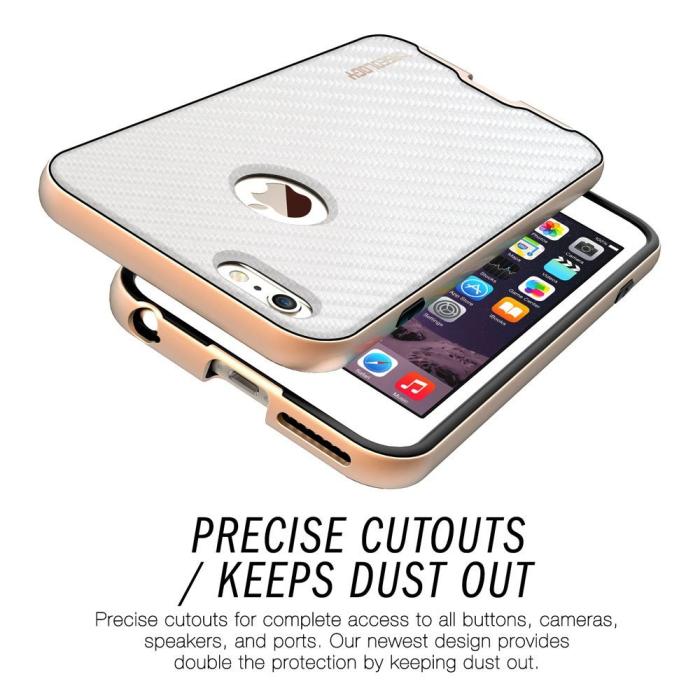Caseology - Caseology Bumper Frame Skal till Apple iPhone 6(S) Plus - Carbon Vit