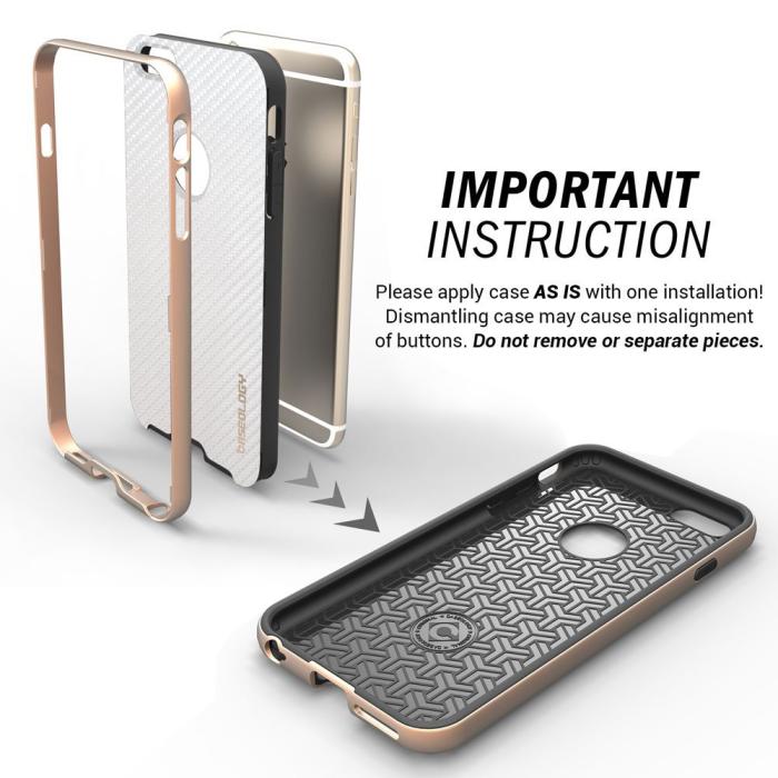 Caseology - Caseology Bumper Frame Skal till Apple iPhone 6(S) Plus - Carbon Vit