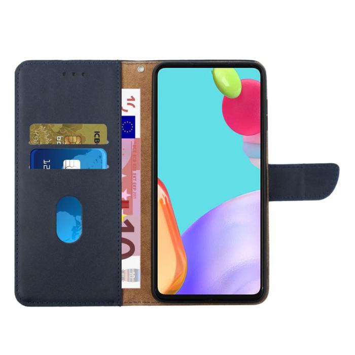 OEM - Samsung Galaxy S26 Ultra Plånboksfodral Äkta Läder Nappa Textur - Blå