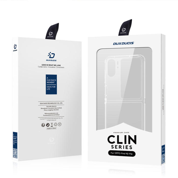 Dux Ducis - Dux Ducis Oppo Find N2 Flip Mobilskal Clin - Transparent