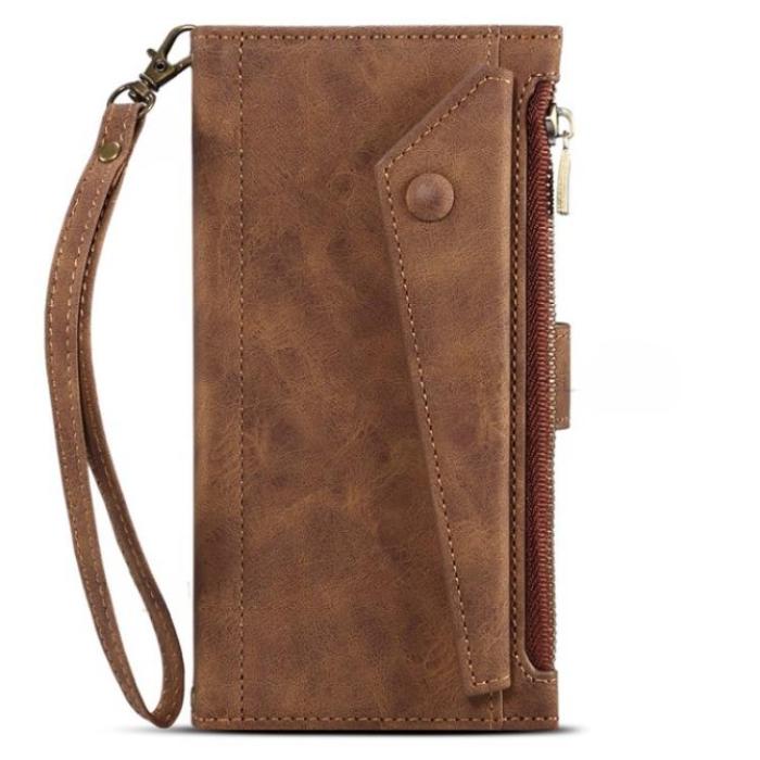 ESEBLE - ESEBLE Google Pixel 6a Plånboksfodral Zippered Kickstand - Brun