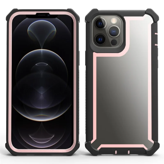 A-One Brand - iPhone 15 Pro Max Mobilskal TPU + PC Shockproof - Svart/Roséguld