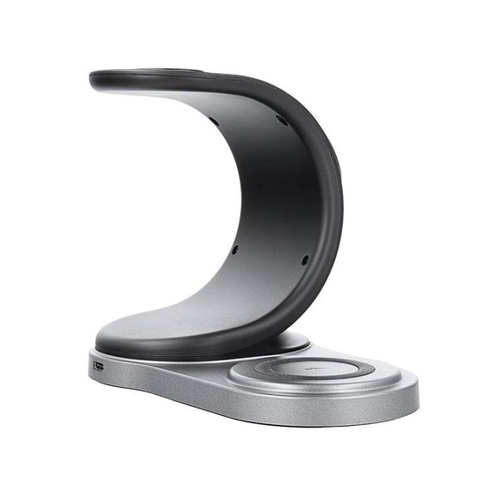 Forcell - Forcell 3-in-1 Trådlös Laddare Magsafe iPhone, Apple Watch, Airpods - Svart