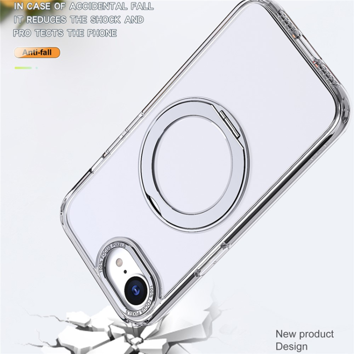 OEM - iPhone 16e Mobilskal MagSafe TPU + Acrylic Kickstand - Transparent