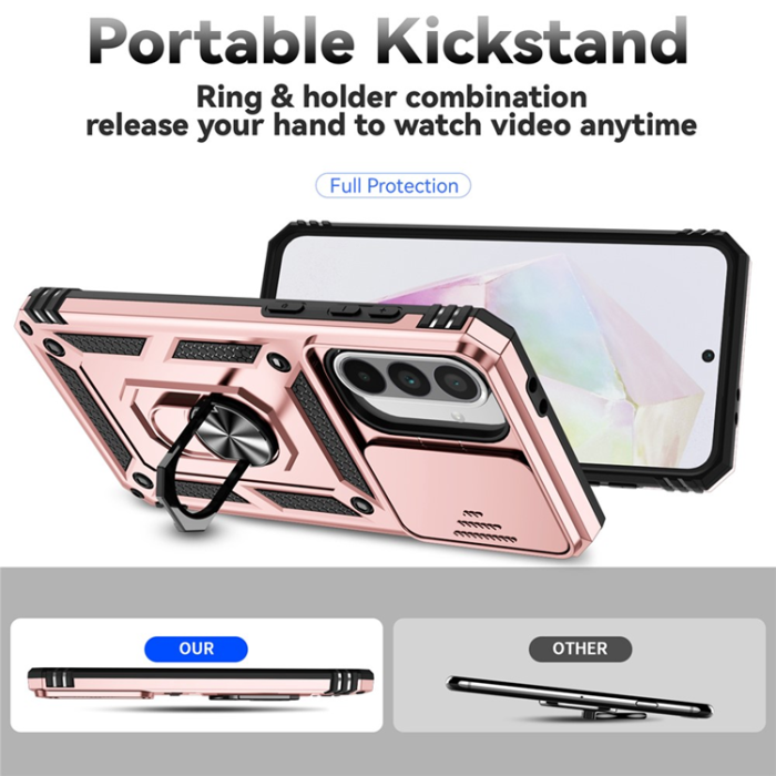 A-One Brand - Galaxy A36/A56 Mobilskal Kickstand PC + TPU - Roséguld