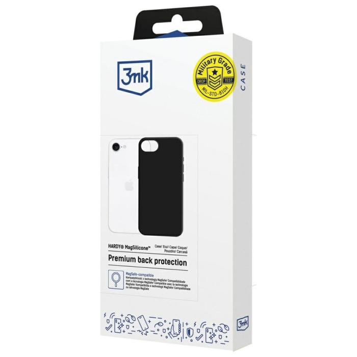 3MK - 3MK iPhone 16E Mobilskal MagSafe Silikon Hardy - Svart