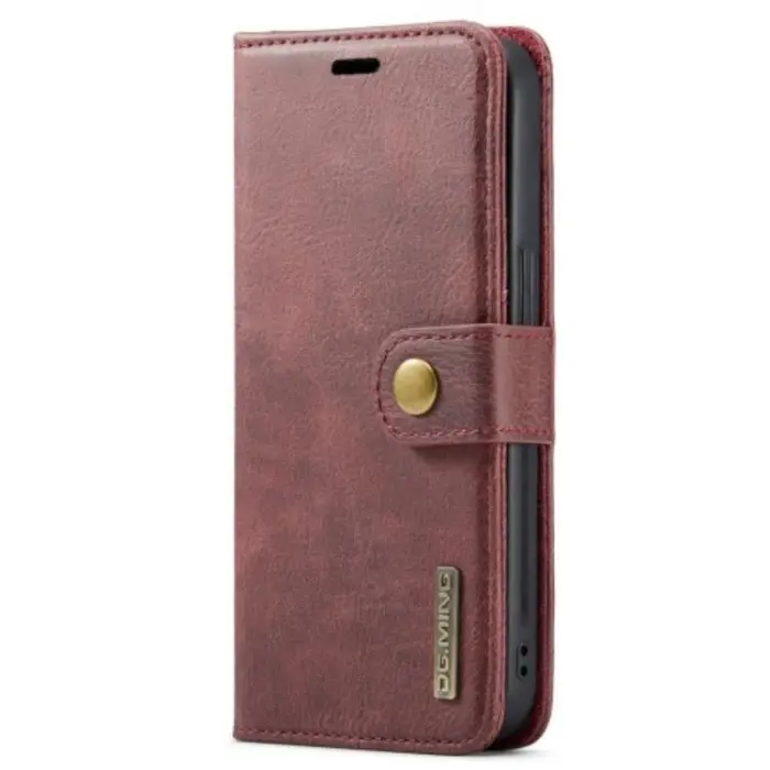 DG.MING - DG.MING iPhone 14 Pro Plånboksfodral Split Detachable Flip - Röd