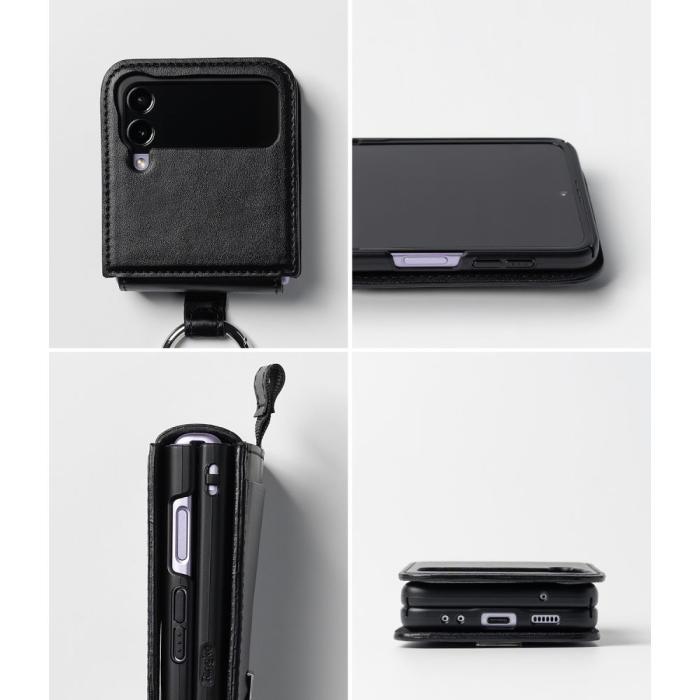 UTGATT - Ringke Galaxy Z Flip 4 Halsbandsskal Signature Folio - Svart