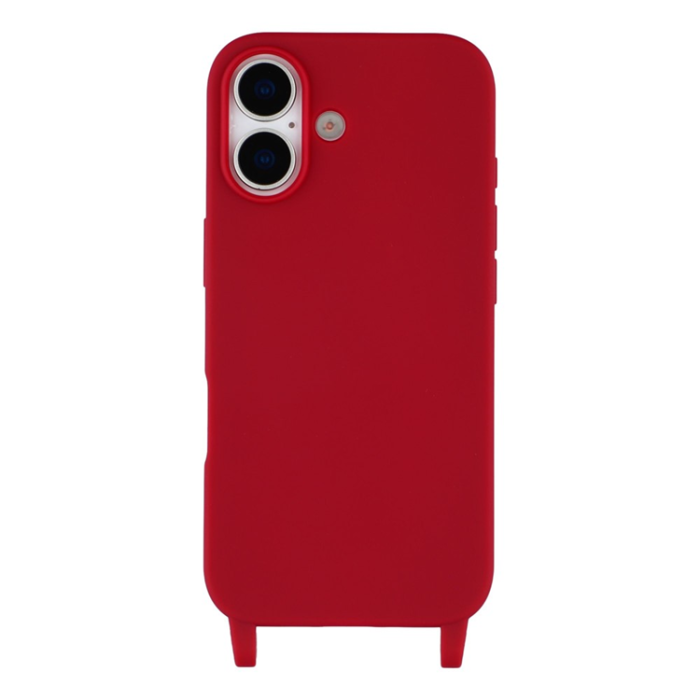 A-One Brand - iPhone 17 Mobilskal TPU med Hål för Rem - Mörkröd