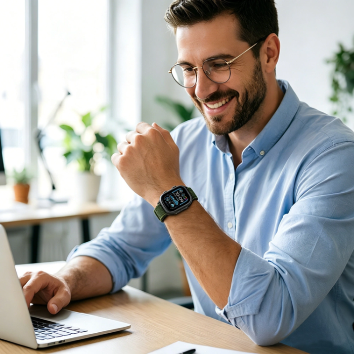 Tech-Protect - Tech-Protect Apple Watch (44/45/46/49mm) Armband Nylon Elite - Grön/Orange