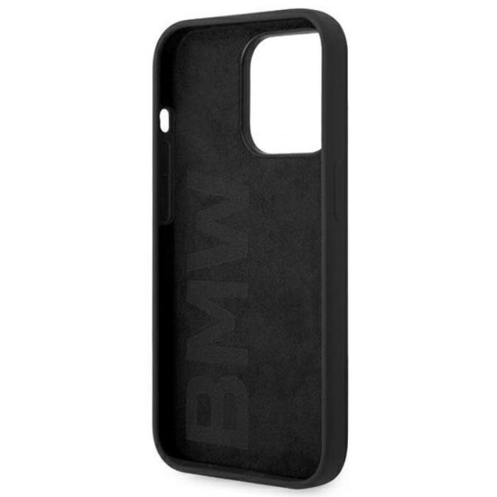 BMW - BMW iPhone 14 Pro Max Skal Silicone Metal Logo - Svart