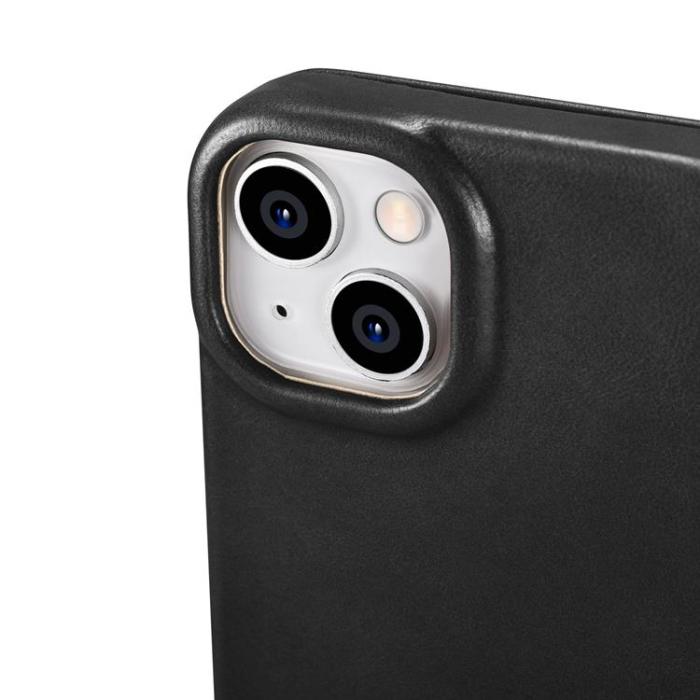 ICARER - iCarer iPhone 14 Plus Plånboksfodral Magsafe Läder - Svart