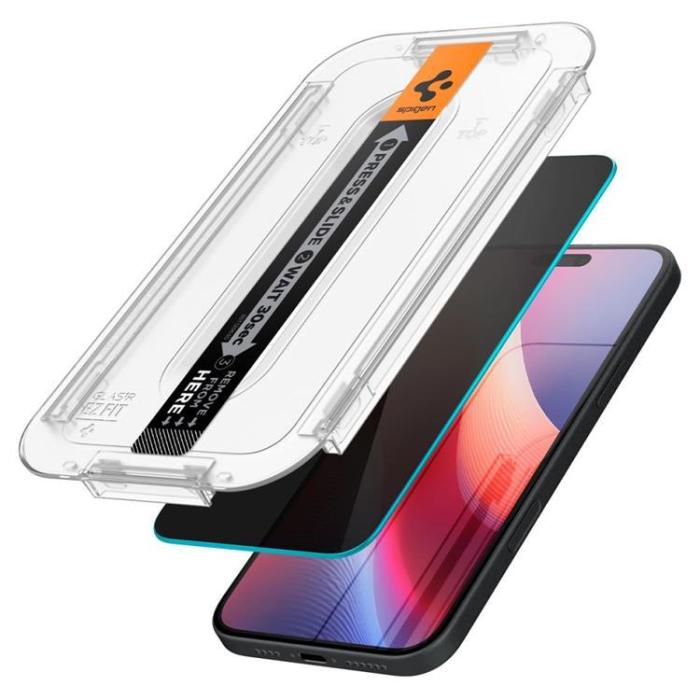 Spigen - [2-Pack] Spigen iPhone 15/16 Härdat Glas Skärmskydd Privacy