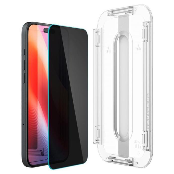 Spigen - [2-Pack] Spigen iPhone 15/16 Härdat Glas Skärmskydd Privacy
