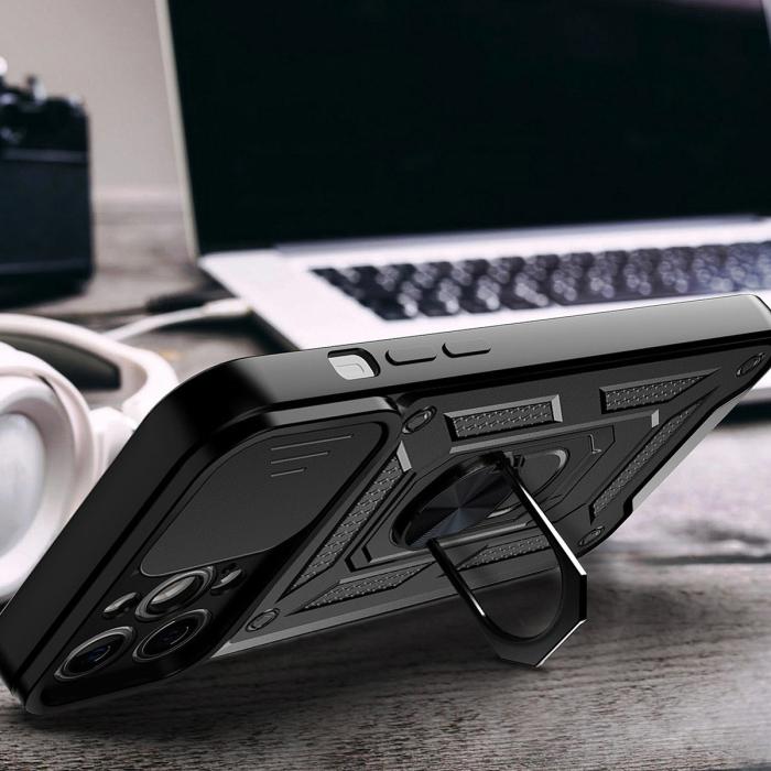 OEM - Motorola Moto G62 5G Skal Ringhållare Hybrid Armor Camshield - Svart