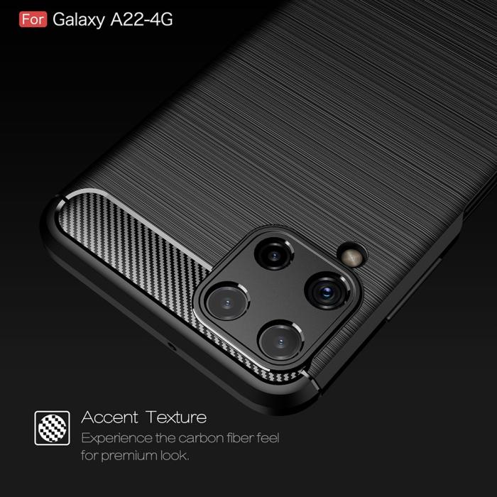 OEM - TPU Carbon Skal Galaxy A22 4G - Svart