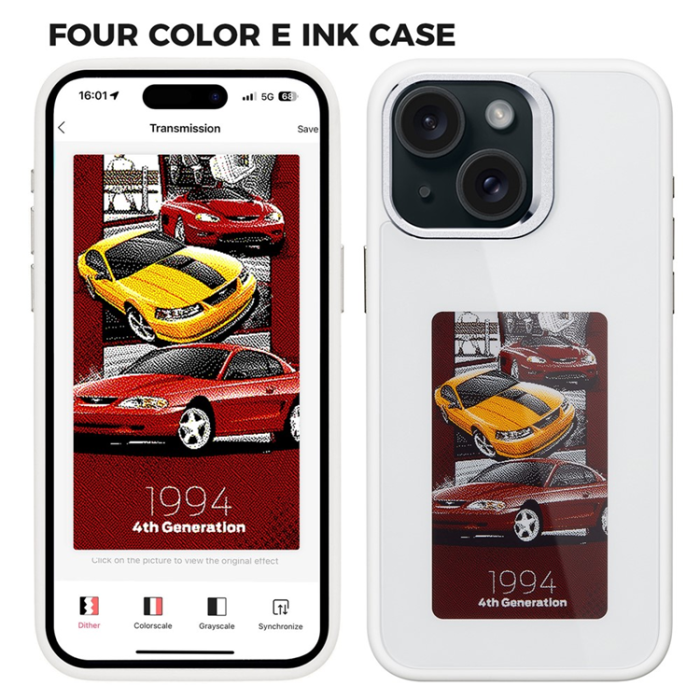 A-One Brand - iPhone 15 Mobilskal E Ink 4-Color Display Customized