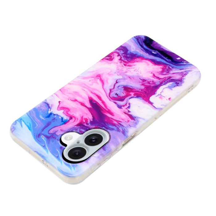 A-One Brand - iPhone 17 Mobilskal Marble Pattern Painted TPU - Rosa