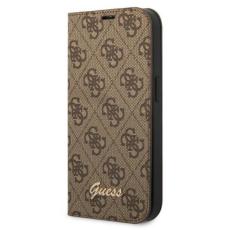 Guess - GUESS iPhone 14 Pro Pl&aring;nboksfodral Vintage Gold Logo - Brun