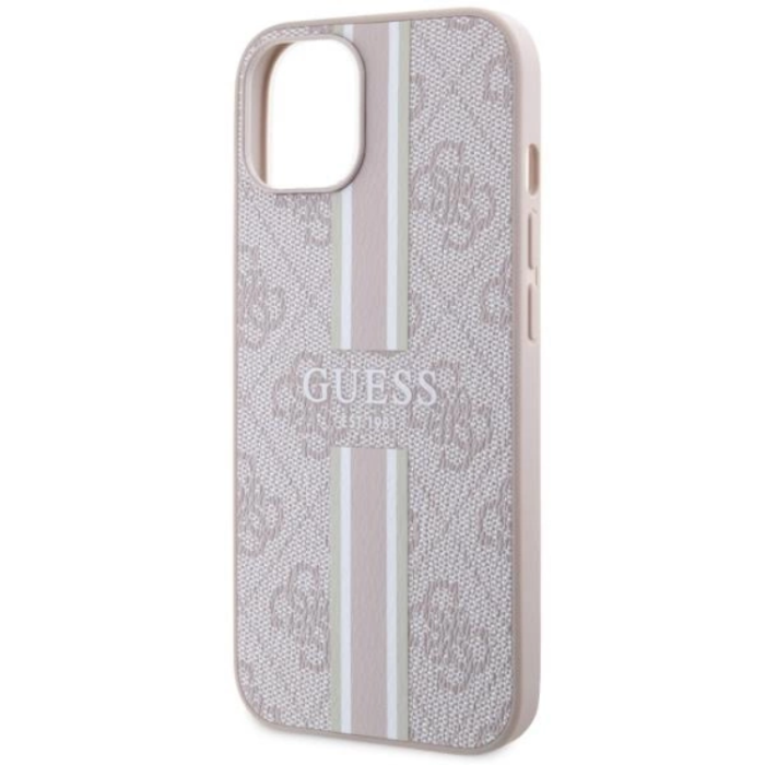 Guess - Guess iPhone 15/14/13 Mobilskal Magsafe Stripes - Rosa