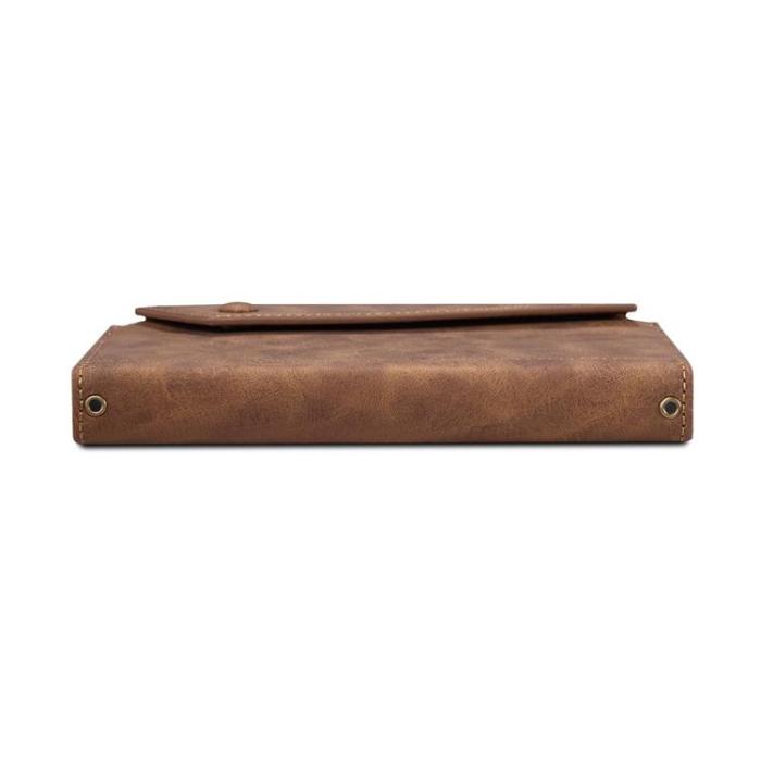 OEM - iPhone 14 Plånboksfodral Flap Zipper Strap - Brun