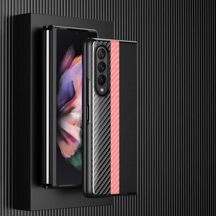OEM - Galaxy Z Fold 4 Skal Carbon Fiber - Rosa